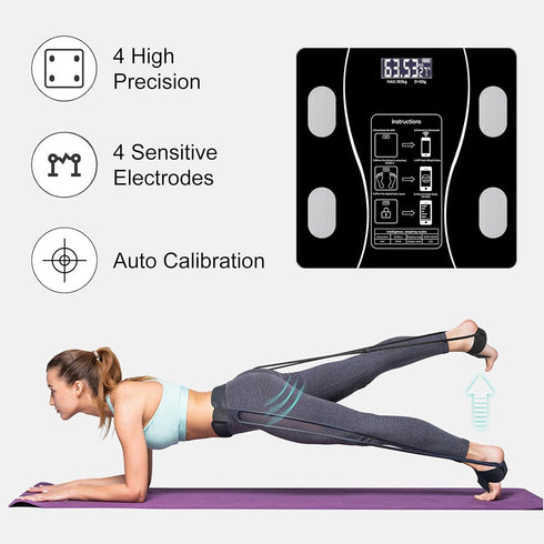 Intelligent Body Fat Scale, Digital Bathroom Scale, Connects to Mobile, Displays BMI, Body Fat, Muscle Mass