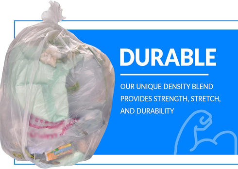 Reli. SuperValue Heavy Duty Trash Bags, 55-60 Gallon, Clear, 50 Count, Made in USA, Multi-Use Garbage Bags