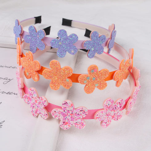 Toddler Headband with Bow, Glitter Headband for Little Girls, Sparkly Hair Accessories for Kids