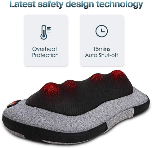 VIKTOR JURGEN Back Massager - Neck Massager with Heat, Electric Shiatsu Pillow for Full Body Muscle Relief