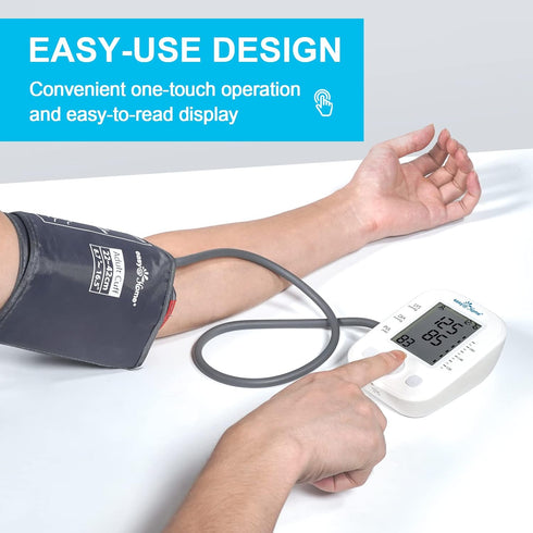 Easy@Home Digital Blood Pressure Monitor, Upper Arm BP Machine with Large Cuff and Individual Memory