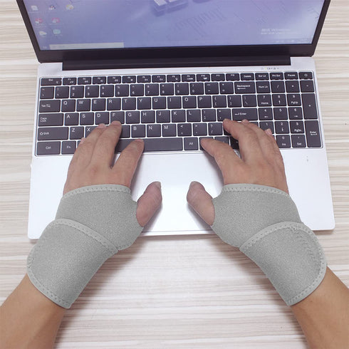 2 Pack Wrist Support Brace for Carpal Tunnel, Adjustable Hand Support for Arthritis and Tendinitis, Pain Relief (Gray)