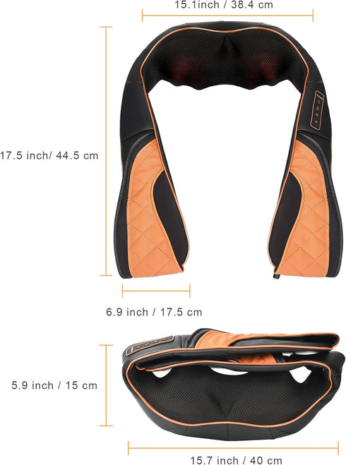 TRIDUCNA Shiatsu Neck Shoulder Back Massager with Heat and Carry Bag - Electric Massage Pillow with Deep Tissue