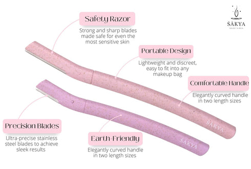 Sakya Biodegradable Dermaplaning Tool for Women's Sensitive Skin - Facial Hair Removal Razor, Twinkle Blade