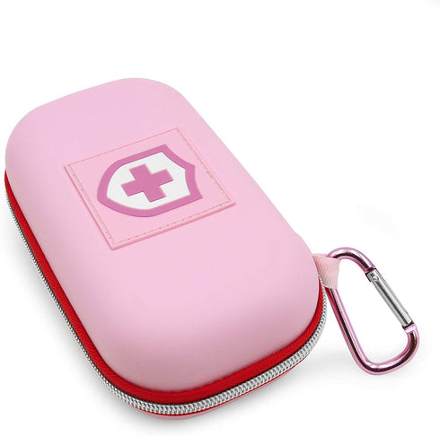 CASEMATIX Pink Insulated Travel Bag Case for Asthma Inhaler, Compatible with Chamber Inhaler Spacer, Masks, and More -