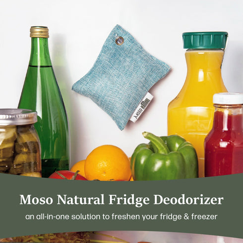 Moso Natural Bamboo Charcoal Fridge Deodorizer - Long-Lasting Odor Eliminator for Refrigerator & Freezer