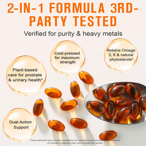 Mcukv 1000mg 300Pcs Pumpkin Seed Oil with Saw Palmetto, per Serving, Cold Pressed Pumpkin Seed Oil Capsules for Hair