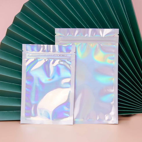 100 Pieces Resealable Smell Proof Bags - 4 x 6 Inches Foil Pouch Bags, Clear Food Storage Plastic Packaging Mylar Bags