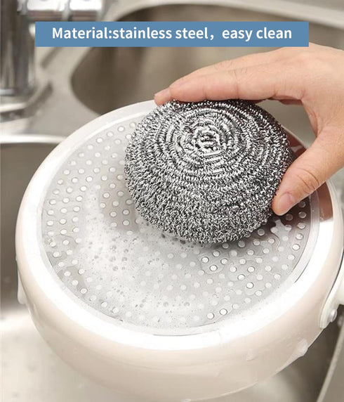 Steel Wool Scrubber, 24 Pads for Cleaning Dish Pots Pans Grills, Stainless Steel Scrubber for Kitchen Sinks Cleaning