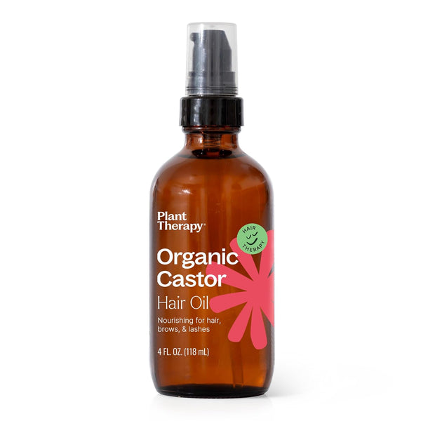Plant Therapy Castor Oil - USDA Organic Cold Pressed 4 oz Conditioning Oil for Hair Growth & Dry Skin
