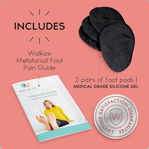 Metatarsal Pads for Women, Heel Inserts, Ball of Foot Cushions (2 Pairs) for All Day Pain Relief and Comfort