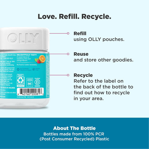 Gummy, 25 50 Count (Packaging OLLY Kids Chillax For a Calm and Relaxed Mood*, Magnesium, L-Theanine, Lemon Balm