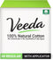 Veeda 100% Natural Cotton Tampons - Regular Absorbency, Unscented, 48 Count with Compact BPA-Free Applicator