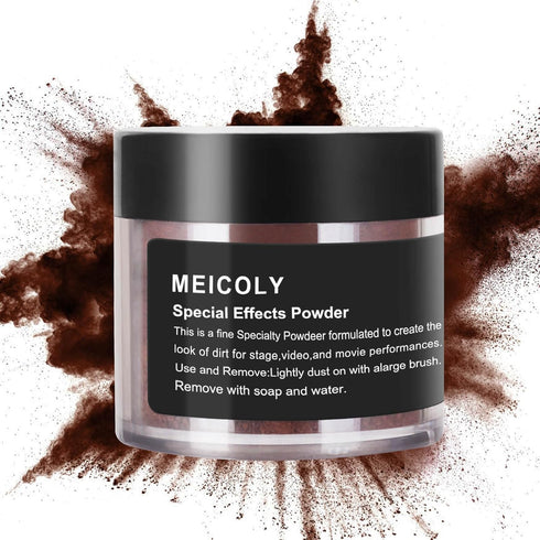 MEICOLY Brown Special Effects Powder, Ultrafine Loose Dirt Powder for Stage and Halloween Makeup, 0.88Oz