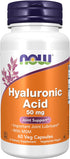 NOW Supplements Hyaluronic Acid 50 mg with MSM - 60 Veg Capsules for Joint Support