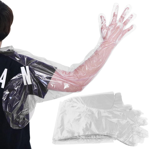 50 PCS Disposable Veterinary Gloves, 38.98x12.2inch Extra Long Shoulder Length Gloves for Veterinarians and Cleaning