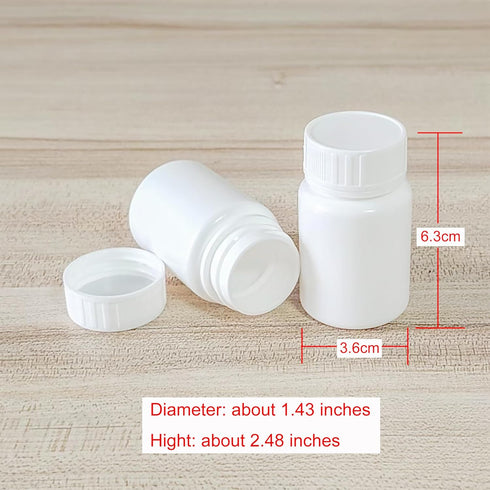 Empty Plastic Pill Bottle Organizer, Medicine Bottle with Caps (40ml) for Vitamins and Chemicals