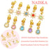 NAISKA 148Pcs Gold Hair Jewelry for Braids, Colorful Crystal Stone Dreadlocks Accessories for Women and Girls