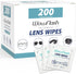 200 Count Lens Wipes for Eyeglasses, Pre-moistened Scratch-Free Streak-Free Cleaner Wipes