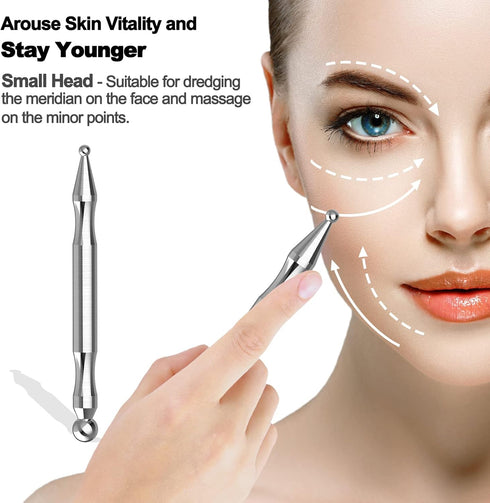 Melonsun Stainless Steel Acupuncture Pen for TMJ Relief, FSA-HSA-Eligible TMJ Massager for Jaw Clenching, Acupressure