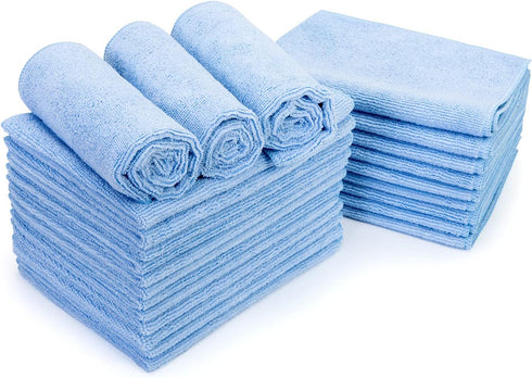Torin ATRDSS8001B Multi Purpose Microfiber Cloth Cleaning Towels: Pack of 24, 16" L x 12" W, Blue