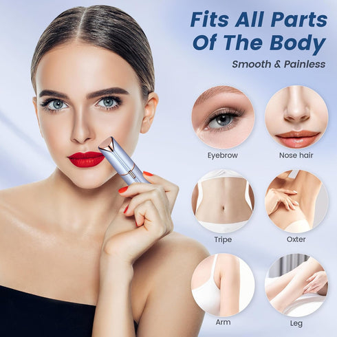 Facial Hair Removal for Women, Mini Hair Remover, Electric Razor Shaver Portable Bikini Epilator for Lips, Chin, Armpit, Peach Fuzz, Fingers, Neck, Cheek and USB Rechargeable (Blue kit)