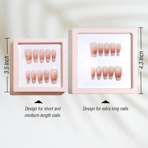 LIGHT RAIN Press on Nail Packaging - 3D Floating Frame, Storage Box Case, 24 pcs, Pink Color
