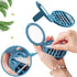 Strogem Reusable Cotton Swabs with Mirror - Makeup Application and Cleaning, Portable Washable Silicone Q-Tip (Blue)