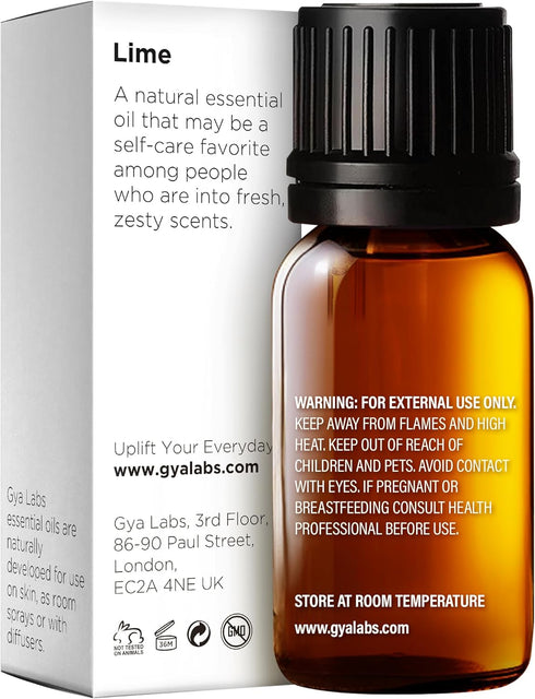 Gya Labs Lime Essential Oil for Skin, 0.34 Fl Oz, 100% Pure Natural Oil for Diffuser and Candles