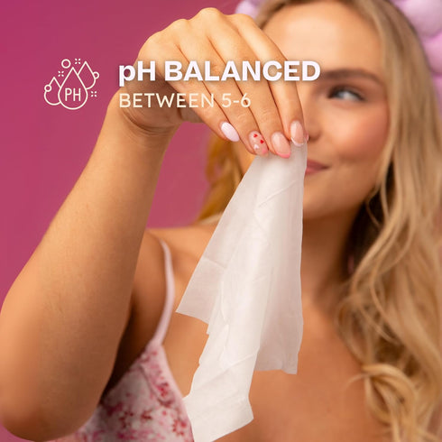 Loly & Lola (56) Lady Wipes Individually Wrapped Feminine Wipes | Travel Size, Biodegradable | pH Balanced |