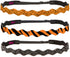 Hipsy Women's Adjustable No Slip Bling Glitter & Bengal Tiger Fashion Headband 3-pack (Wave Black/Tiger/Orange 3pk)