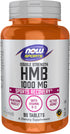 NOW Foods HMB (ß-Hydroxy ß-Methylbutyrate) Double Strength, 1,000 mg, 90 Tablets