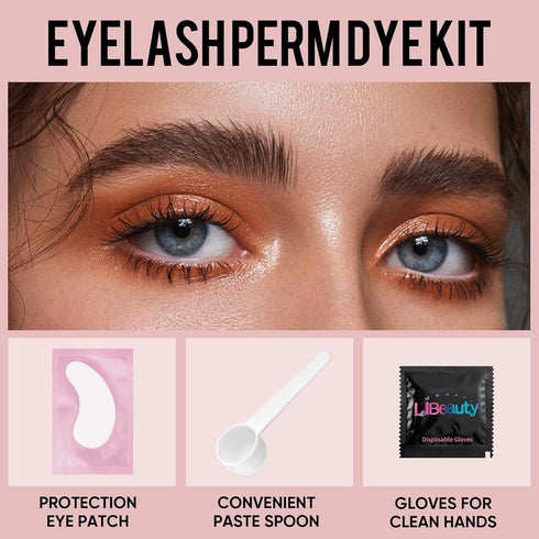 Libeauty Black Lash Color Kit, Volumizing Eyelash and Eyebrow Hair Coloring Kit for DIY Use at Home or Salon