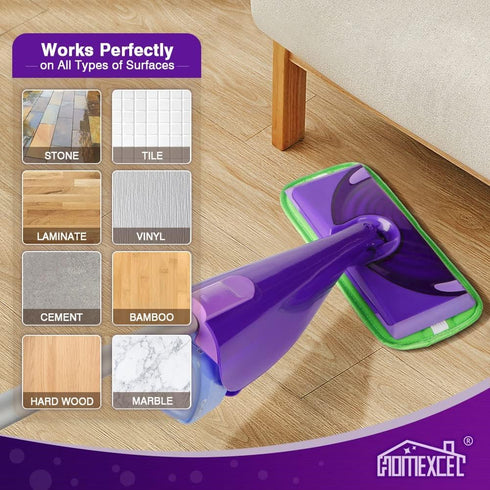 Pack 8 HOMEXCEL Microfiber Mop Pads Compatible with Swiffer Wet Jet, Reusable Machine Washable Swiffer WetJet Pad