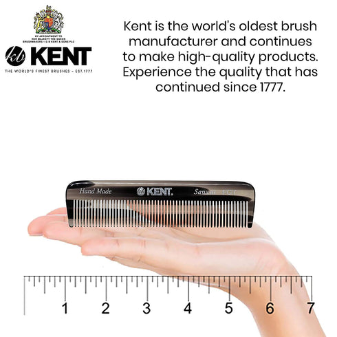 Kent A FOT Handmade Pocket Comb for Men, Women, and Kids, Fine Tooth Hair Straightener, Made in England