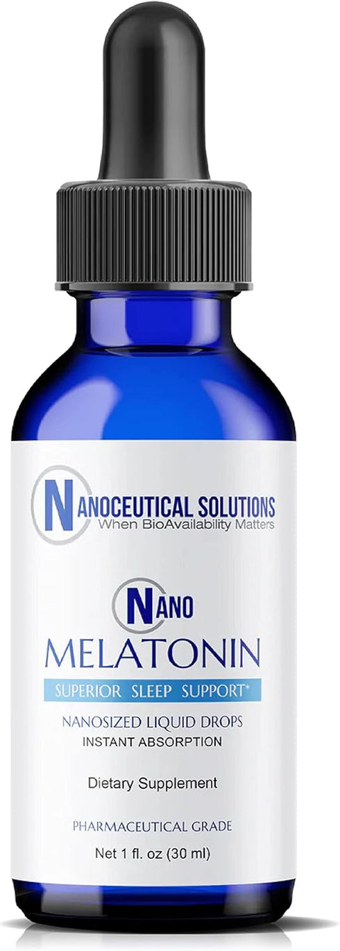 NANO MELATONIN, Rapid Absorption Liquid for Calm Restful Sleep, Natural Antioxidant - Take 1ml Before Bedtime