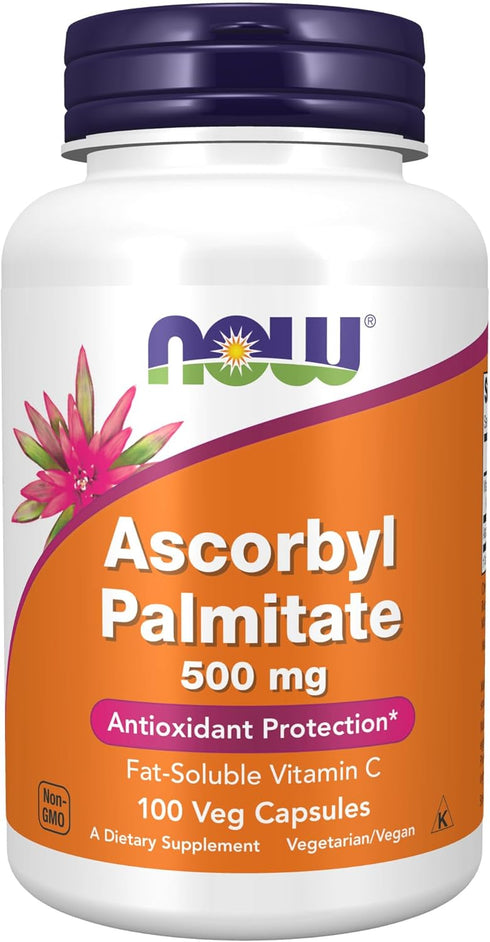 NOW Supplements Ascorbyl Palmitate, 500 mg, Esterified Vitamin C, 100 Veg Capsules