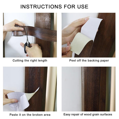 PACK (1, BOMEI Wood Grain Repair Tape,Self Adhesive Repair Patch for Furniture, Floors, Cabinets, Windows, Doors, RV