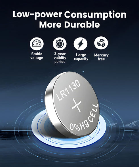 LR1130 Battery 20 Pack, AG10 L1131f L1131 L1131c 389 390 LR54 1130 1.5V Alkaline Batteries for Calculator Watch