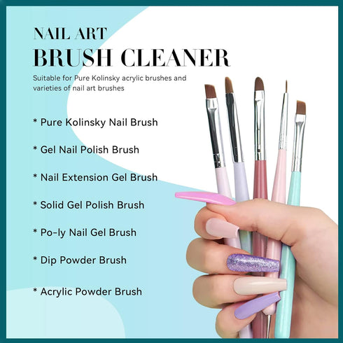 Nail Brush Cleaner 3 IN 1, Conditioner and Restorer for Solid Gel Nail Polish, 120ml