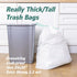 13 Gallon Tall Kitchen Drawstring Trash Bags, 1.2 Mil Extra Strong, 40 Count, Unscented, White, 25" x 30"