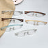 BLUELESS Rimless Small Reading Glasses for Men and Women (Transparent)