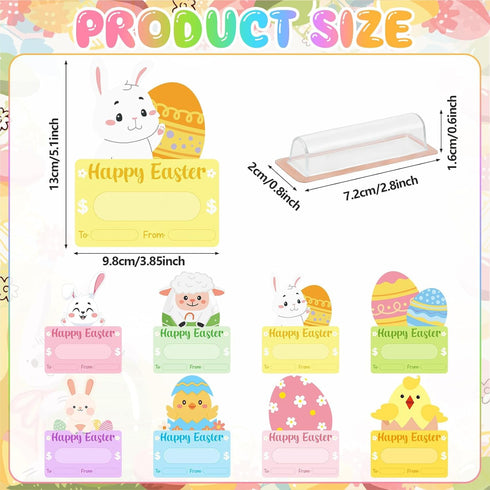 Waldeinsamkeit 16Pcs Easter Money Holders Happy Easter Cash Gifts Cards for Gifting Cash Check Variety Fund Money Card