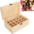 FILFEEL Essential Oil Wooden Box, 15 Slot Storage Case, Pine Wood Organizer Holder for Essential Oils, 18.2 x 11.5 x 9