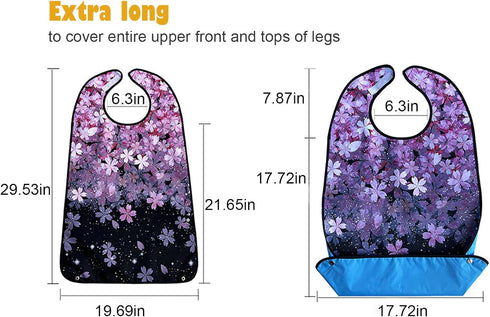 VOPHIA Reusable Waterproof Bib for Women with Crumb Catcher - Adult Size