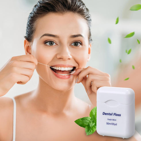 36 Pack Mini Dental Floss Bulk, Mint Flavored, 50m Each, Travel Dental Floss for Teeth and Gum Protection