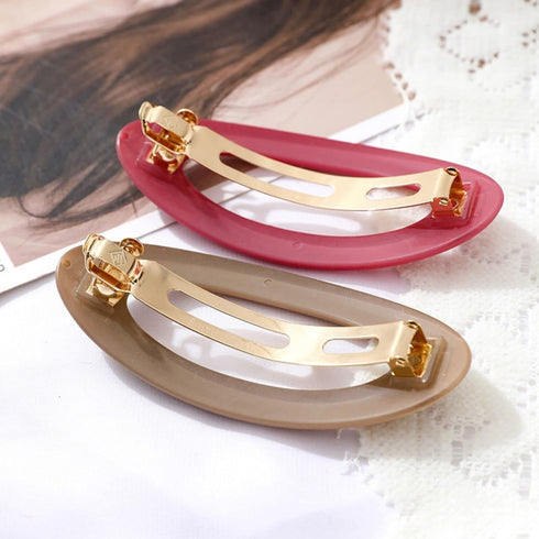 Large Hair Barrettes for Women, Matte Ellipse for Thin Hair, French Barrette Cute Styling Clips Non Slip Vintage