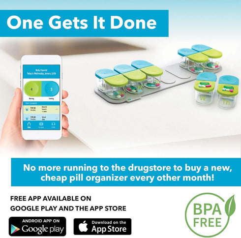 Sagely Smart XL Weekly Pill Organizer AM/PM - Medicine Storage Organizer with Reminder Alarm App (Large Enough to Fit