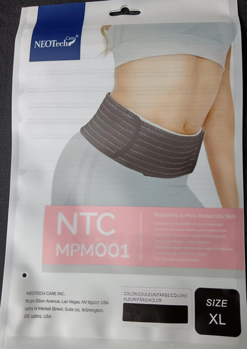 NeoTech Care 3-in-1 Maternity Pregnancy Support - Postpartum Belly Wrap & Pelvis Belt/Brace (Black, X-Large)