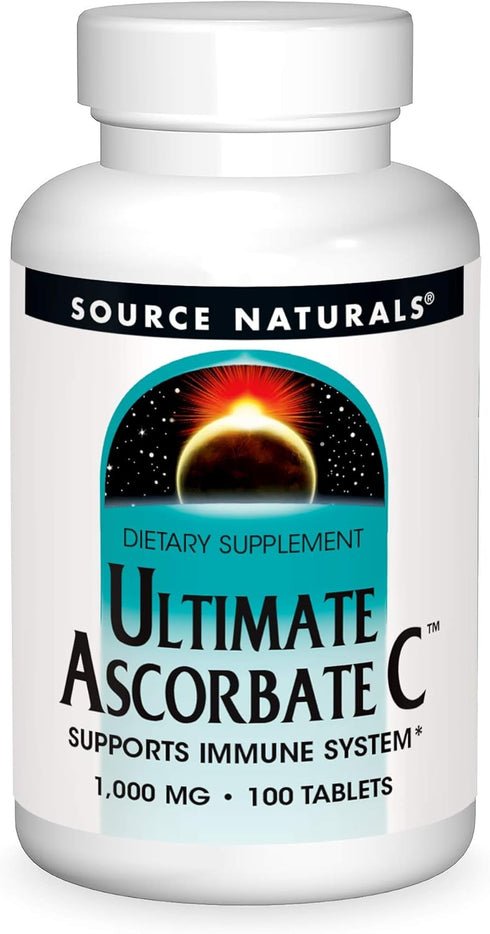 Source Naturals Ultimate Ascorbate C - 2000 mg Vitamin C, 100 Tablets for Immune Support